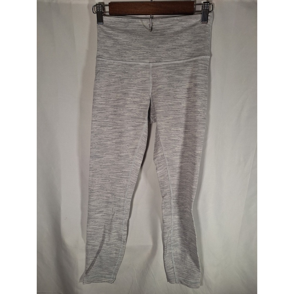 Lululemon Wunder Under High Rise Crop Leggings Space Dye Gray White Size 6